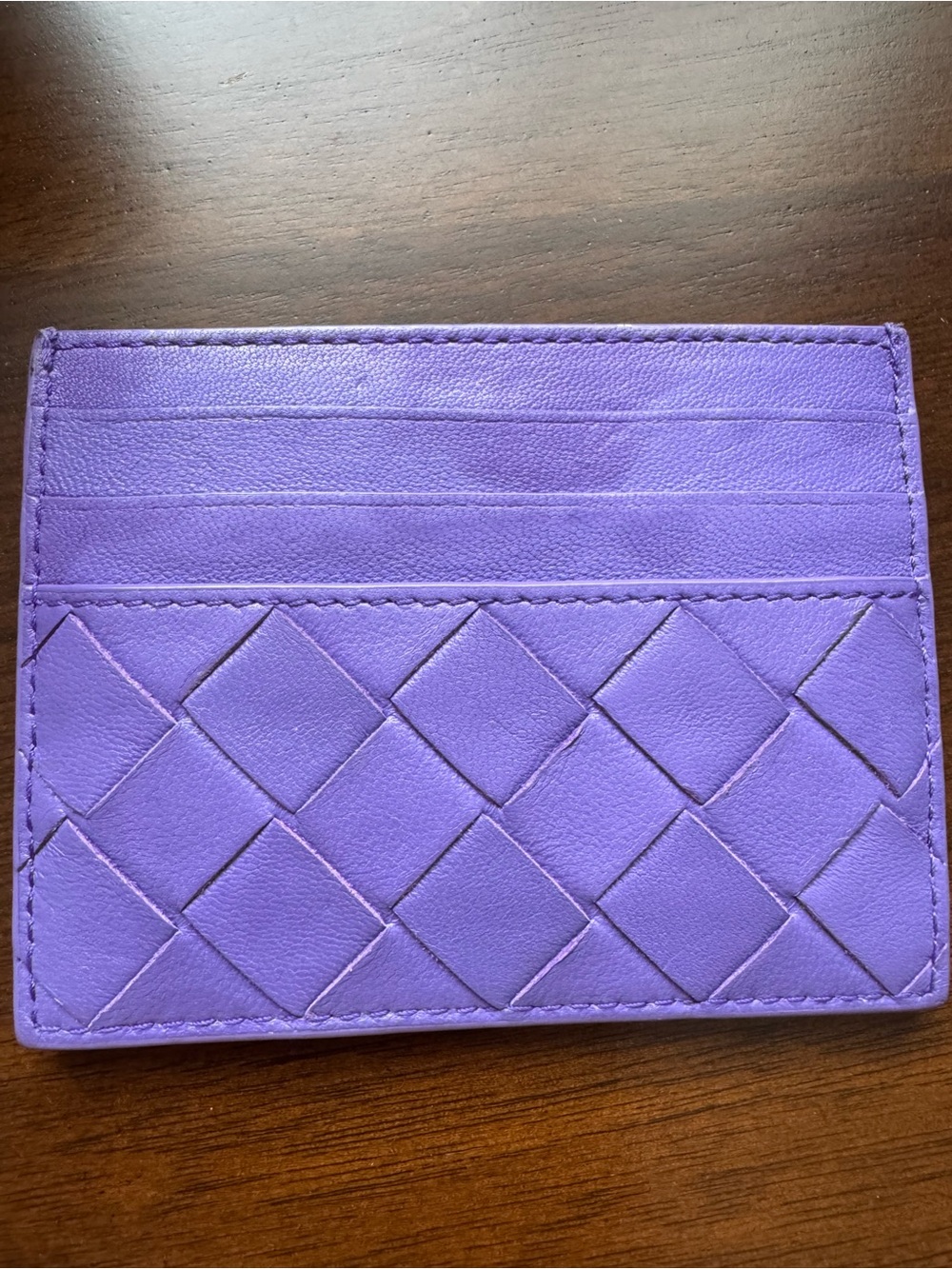 Bottega Veneta Purple Intrecciato Leather Card Case with Original Box & Dust Bag - Picture 8 of 8
